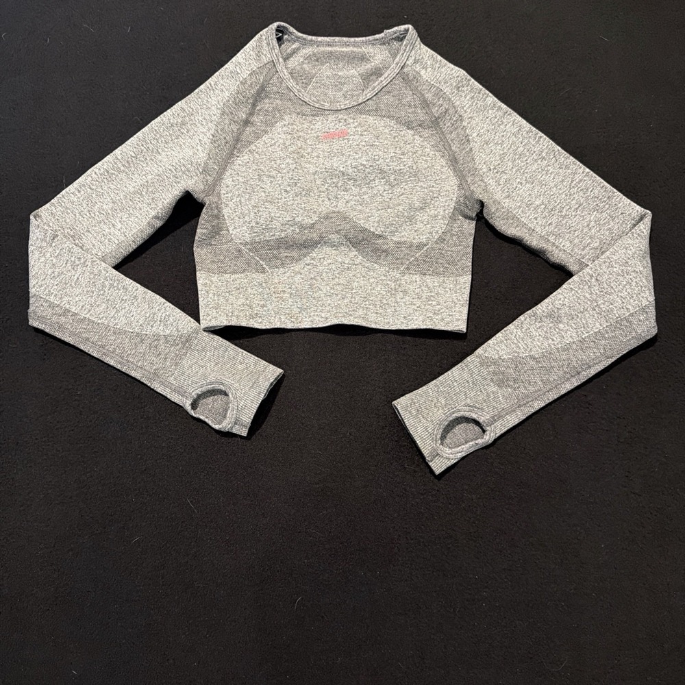 Gymshark Cropped Long Sleeve Crew Neck Stretch Open Back Women's Medium